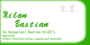 milan bastian business card